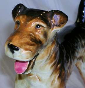   AIRDALE TERRIER figurine Ceramic DOG Puppy Pet VERY OLD animal  