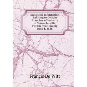    For the Year Ending June 1, 1855 Francis De Witt Books