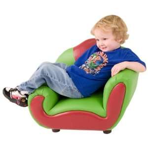  Green & Red Vinyl Kids Lounge Chair [KG BK06 S076 GG 