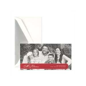    Bleed Monarch with Red Banner Holiday Photo Cards