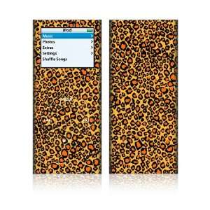 Apple iPod Nano (2nd Gen) Skin Decal Sticker   Orange Leopard