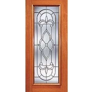   Beveled Glass Mahogany Door with a Unique Design