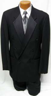 Black Alexander Julian Double Breasted Tuxedo Jacket  