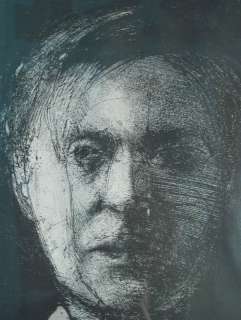 Portrait of Alban Berg Austrian Composer Original Signed Etching Print 