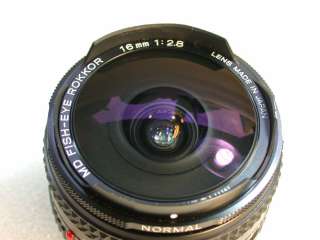 Minolta MD FISHEYE ROKKOR 16mm F 2.8 Manual Focus Lens   2001429 