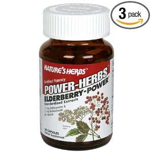 Twinlab Natures Herbs Power Herbs Elderberry Power, 60 Capsules (Pack 