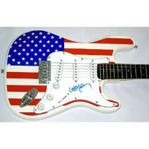  WILLIE NELSON Autographed Signed FLAG Guitar PROOF PSA/DNA 