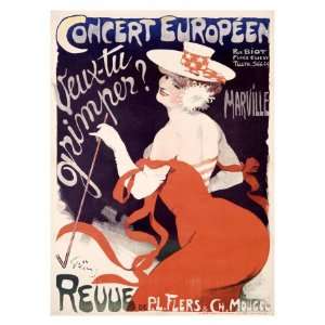  Concert Europeen Veux, Tu Grimper Giclee Poster Print by 