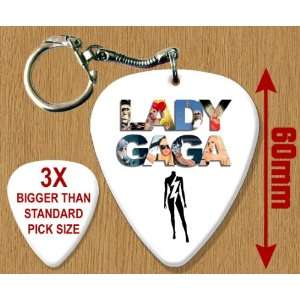  Lady Gaga BIG Guitar Pick Keyring Musical Instruments