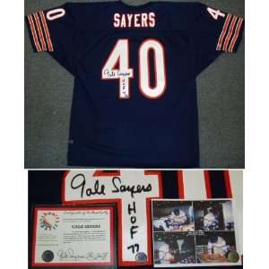  Gale Sayers Signed Navy Custom Throwback Jersey w/HOF77 