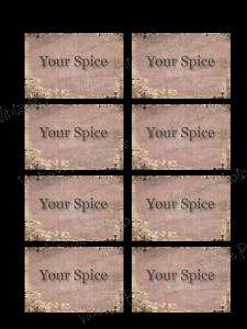 Vintage Style Spice Labels Customized For You. #A4  