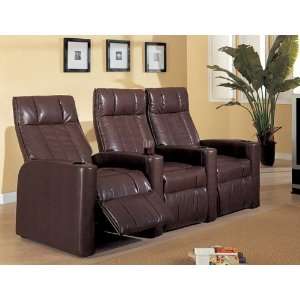   Brown Vinyl Motion Home Theater Recliner Chairs