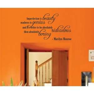   Mural Decal Sticker   Imperfection Is Beauty   Marilyn Monroe Quote
