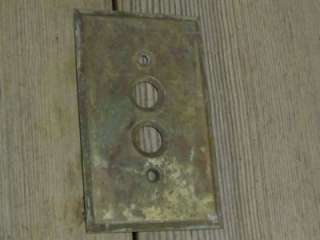Antique Push Button single Switch Plate Brass original  