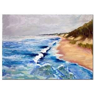   Print   Michelle Calkins Lake Michigan Beach with Whitecaps I 18 x 24