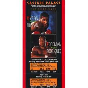  Mike Tyson & George Foreman Full Fight Ticket   Boxing 