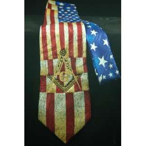  Masonic Silk Antique American Flag with Embroidered Square 