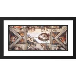 Ceiling of the Sistine Chapel [detail] 20x23 Framed and Double Matted 