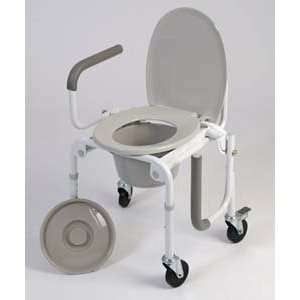 Commode   Drop Arm Commode with Wheels 4 caster and rear wheel locks 