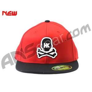  HK Army Flex Fit Skull Hat   Red