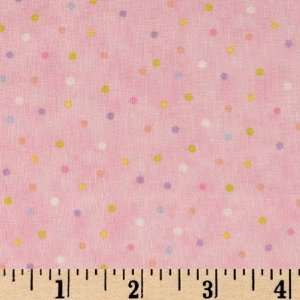  44 Wide Noahs Journey Dots Pink Fabric By The Yard 