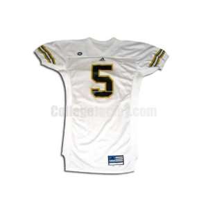   White No. 5 Game Used Army Adidas Football Jersey