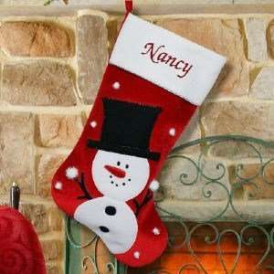  Embroidered Snowman Christmas Stocking