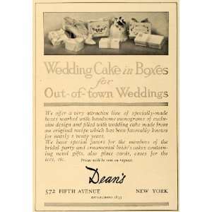  1907 Ad Charles Augustus Baker Deans Wedding Cakes Box 