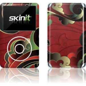  Skinit Reddish Dark Green Flourish Vinyl Skin for iPod 