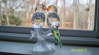 Swarovski Budgies bird birds NEW Retail $200 Blue, green clear 