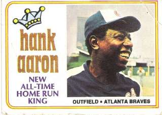 1974 TOPPS # 1 HANK AARON NEW ALL TIME HOME RUN KING  