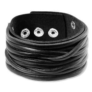  SilberDream leather bracelet black ,male, genuine leather 