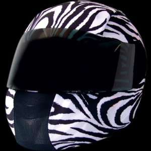 Moto Vation Racing Helmet Street Skinz , Color White/Black, Style 
