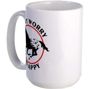  Dont Worry, Be Appy Pets Large Mug by  