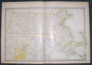 1881 Railroad Map of Massachusetts. 14 X 20. Genuine.  