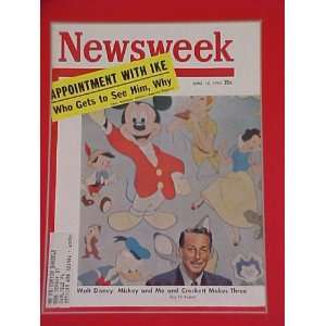  Walt Disney & Mickey Mouse April 18 1955 Newsweek Magazine 