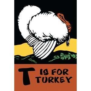  T is for Turkey   12x18 Framed Print in Black Frame (17x23 