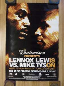 Boxing FIght Poster Lennox Lewis v Mike Tyson Budweiser  