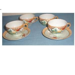    Vintage Lusterware Cups & Saucers from Japan 