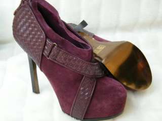 BEBE SHOES heel platform Shayla burgundy suede NWG 184503  
