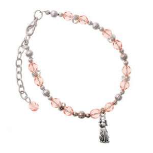 Spotted Dog Pink Czech Glass Beaded Charm Bracelet [Jewelry]