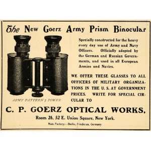  1903 Ad C P Goerz Optical Works Army Prism Binoculars 