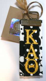NEW Kappa Alpha Theta   Full Embroidered Fob Key Chain  