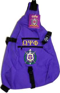 Omega Psi Phi 3 Letter Shield Crest Sling Backpack  