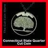   VT Quarter Cut Coin Charm Necklace Maple Syrup Green Mountain State