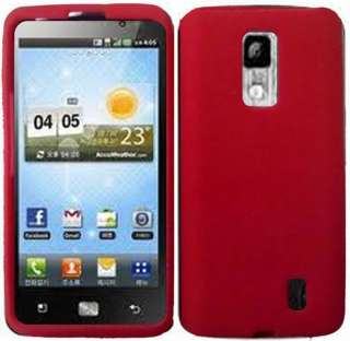  Verizon LG Spectrum 4G VS920 Red Rubber Gel Silicone Skin Case Phone 