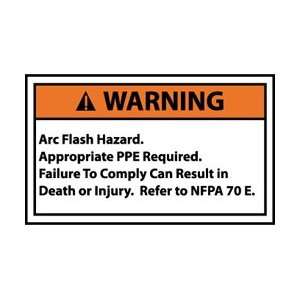 WGA17AP   Warning, Arc Flash Hazard , 3 X 5, Pressure Sensitive 