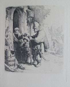 REMBRANDT Amand Durand Plate Signed Etching THE RAT CATCHER  