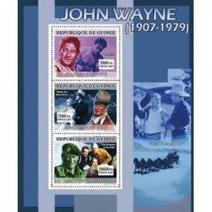    John Wayne Films 3 Mint Stamp Sheet Guinee GU0761 