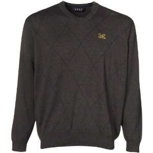   Michigan Wolverines Charcoal Argyle V neck Sweater